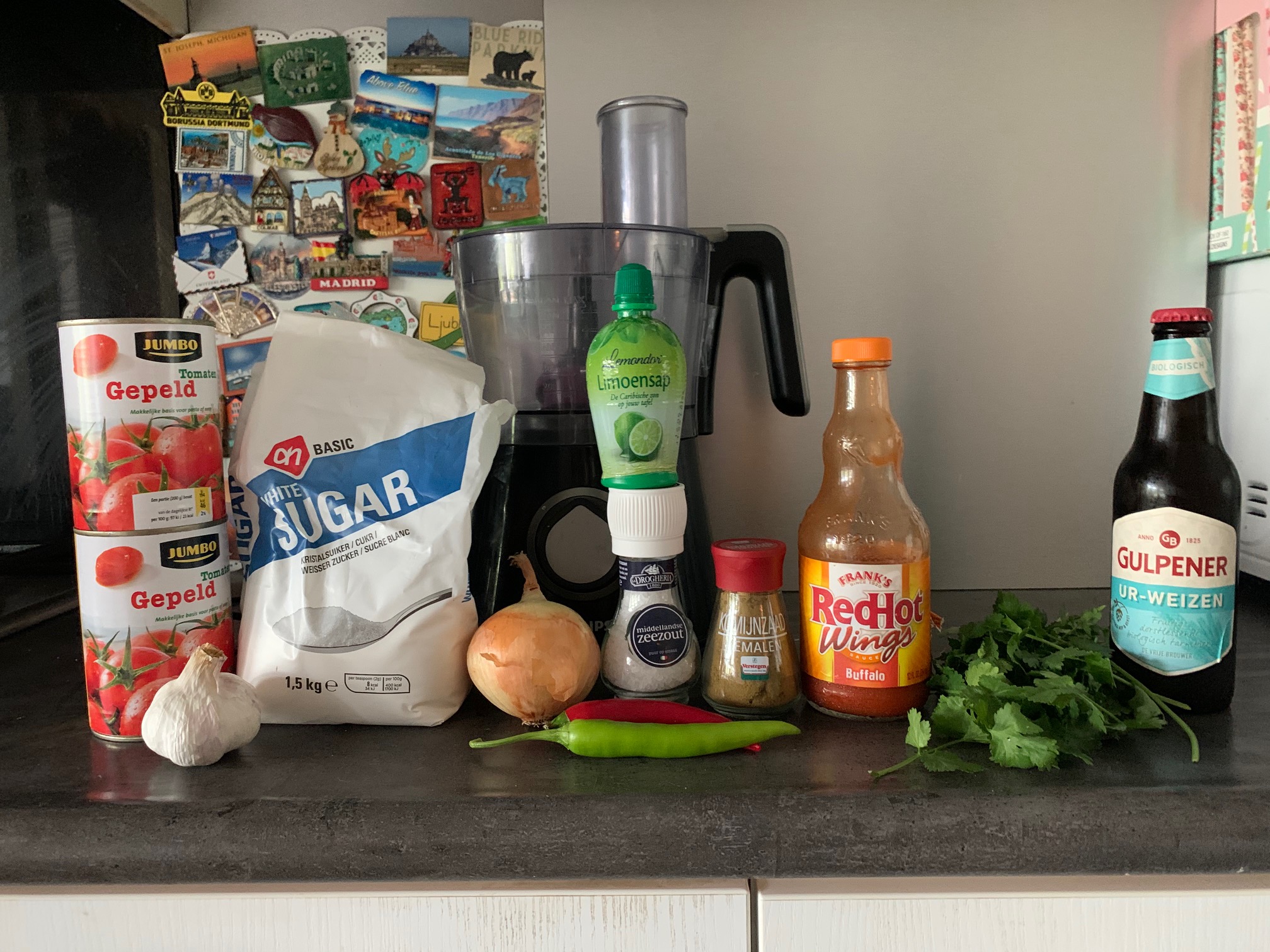 Everything you need to make the salsa.